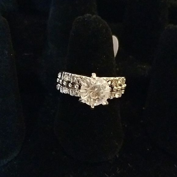 Rhinestone Faux Diamond Cocktail Ring - Picture 1 of 1